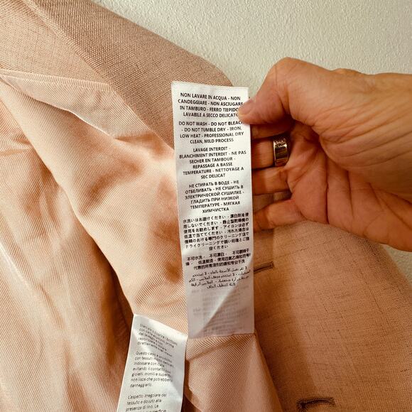 Stella McCartney Light Peach Front Button Viscose Linen Blazer Jacket 42 - Picture 9 of 14